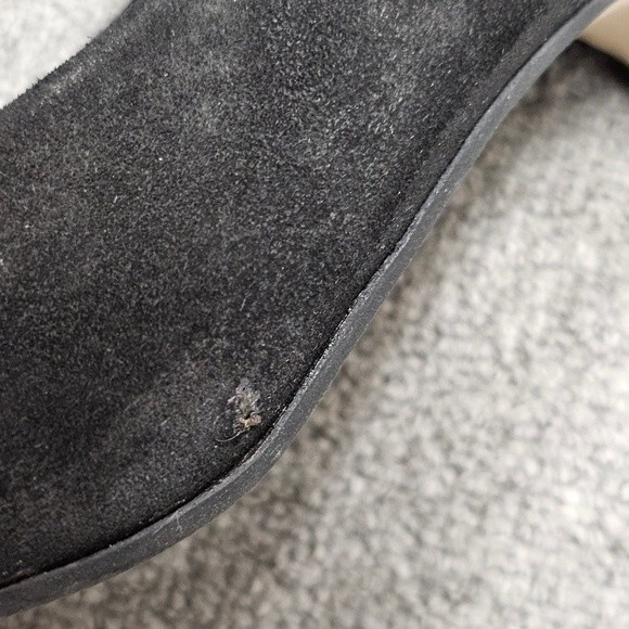 Black Witchcore Witch Gothic Heels Size 9 Suede Ribbon Crisscross Detail Pointed - Picture 10 of 13